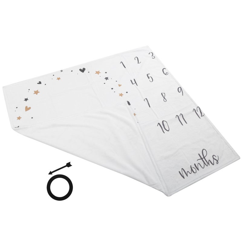 Baby Milestone Blanket: 100% Soft Flannel, Original Unique Design, Gentle on Delicate Skin - Infant Growth Chart Blanket for Newborn First Year Photos, Baby Shower Gifts, Home Use - Image 2