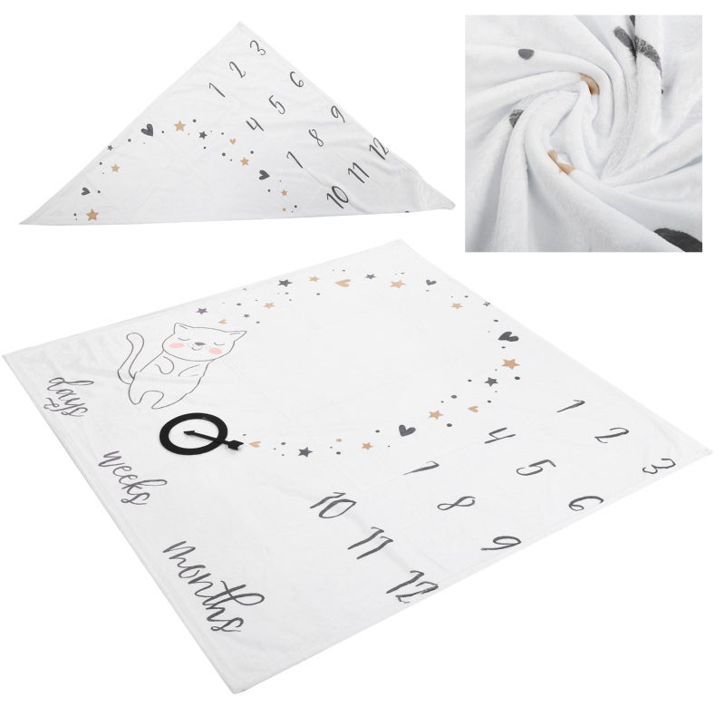 Baby Milestone Blanket: 100% Soft Flannel, Original Unique Design, Gentle on Delicate Skin - Infant Growth Chart Blanket for Newborn First Year Photos, Baby Shower Gifts, Home Use - Image 5