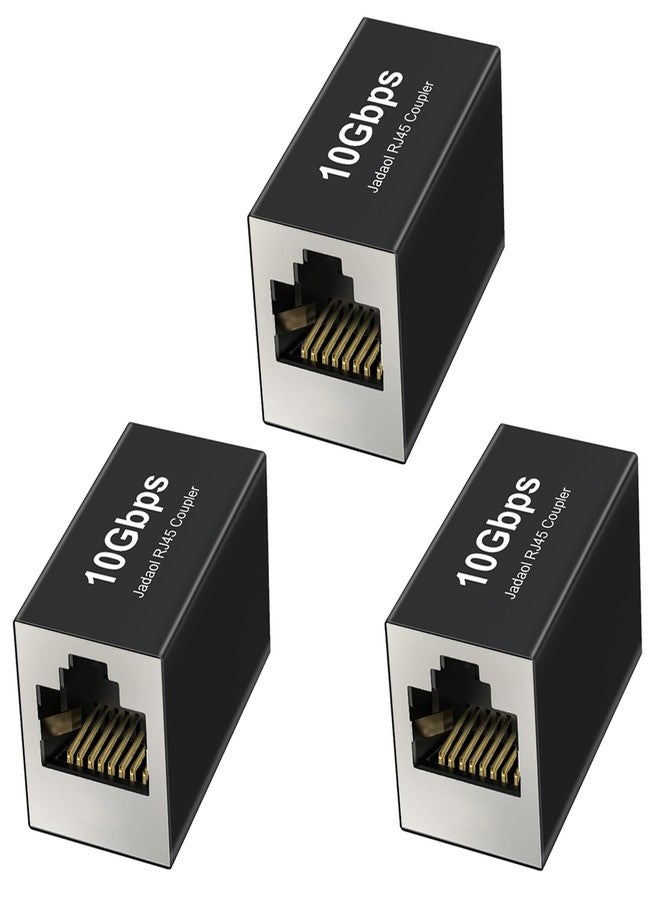 Jadaol Ethernet RJ45 Adapter - Shielded in-Line Coupler for Cat7/Cat6/Cat5e/cat5 Ethernet Cable Extender Connector - Female to Female, Black - Image 1