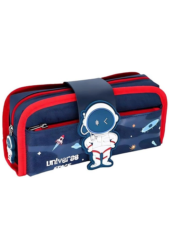 Storio Space Astronaut Pencil Case Large Capacity Pen Bag,Cute Cartoon Stationery Organizer Detachable Zipper Pen Pouch,Polyester Storage Box for Boys Girls Teen Student - Multicolor - Image 1