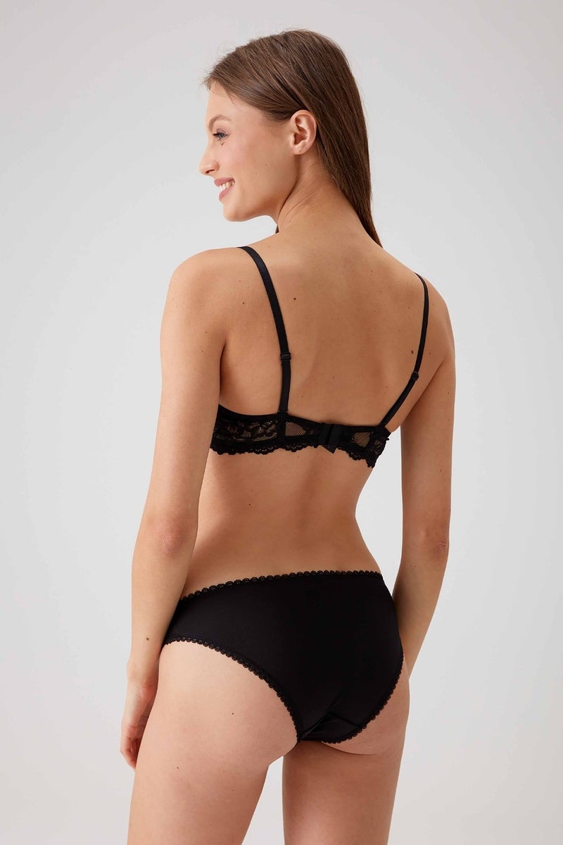 pierre cardin Black 4561 Milan Push Up Padded Lace Dowry Bra and Panties Underwear Set  - Image 3
