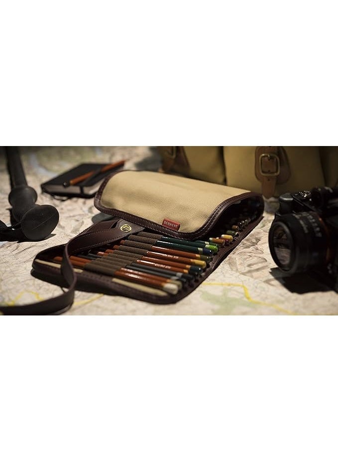 ديروينت مقلمة أقلام رصاص من ديروينت 700434، حامل أقلام من القماش، تحمل ما يصل إلى 30 قلم رصاص ولوازم (2300671)، بني - Image 3