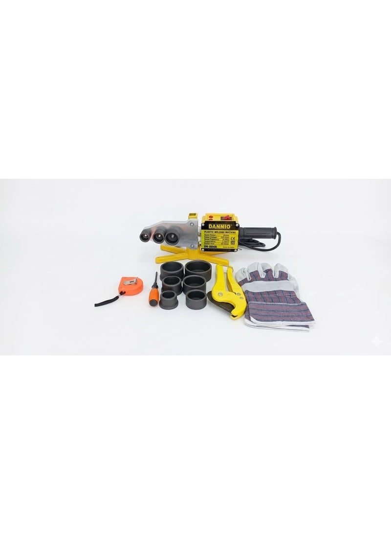 Dannio Plastic Pipe Welding Machine, Plastic Pipe Welding Kit, With 6 Diffrent Size Welding Head, PPR/PE Pipe Electric Heating Hot-Melt Tool, 0-320℃ Adjustment, With Iron Box + Heatproof Gloves + Pipe Scissors + Screw Driver + Measuring Tape, - Image 2