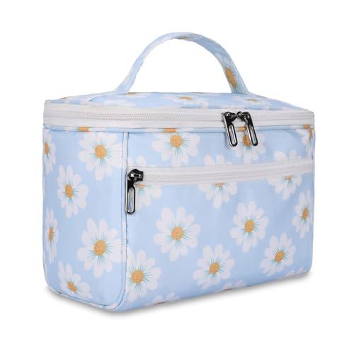 KUKLAR Polyester Waterproof Multifunctional Small Cosmetic Bag for Women, Makeup Bag for Travel, Cosmetic Bag Pouch,Makeup Organizer Perfectly Fit in Any Suitcase Or Big Bag (Sky Blue) - Image 2
