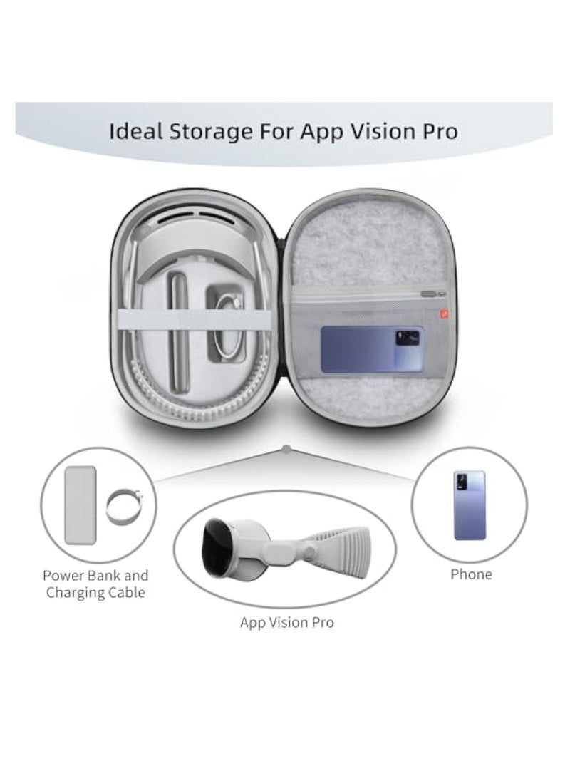 Generic - Carrying Case Compatible with Apple Vision Pro, VR Gaming Headset and Touch Controllers Accessories, Accessories Organizer Storage Hard Shell Travel Case for Apple Vision VR, Gray - Image 1