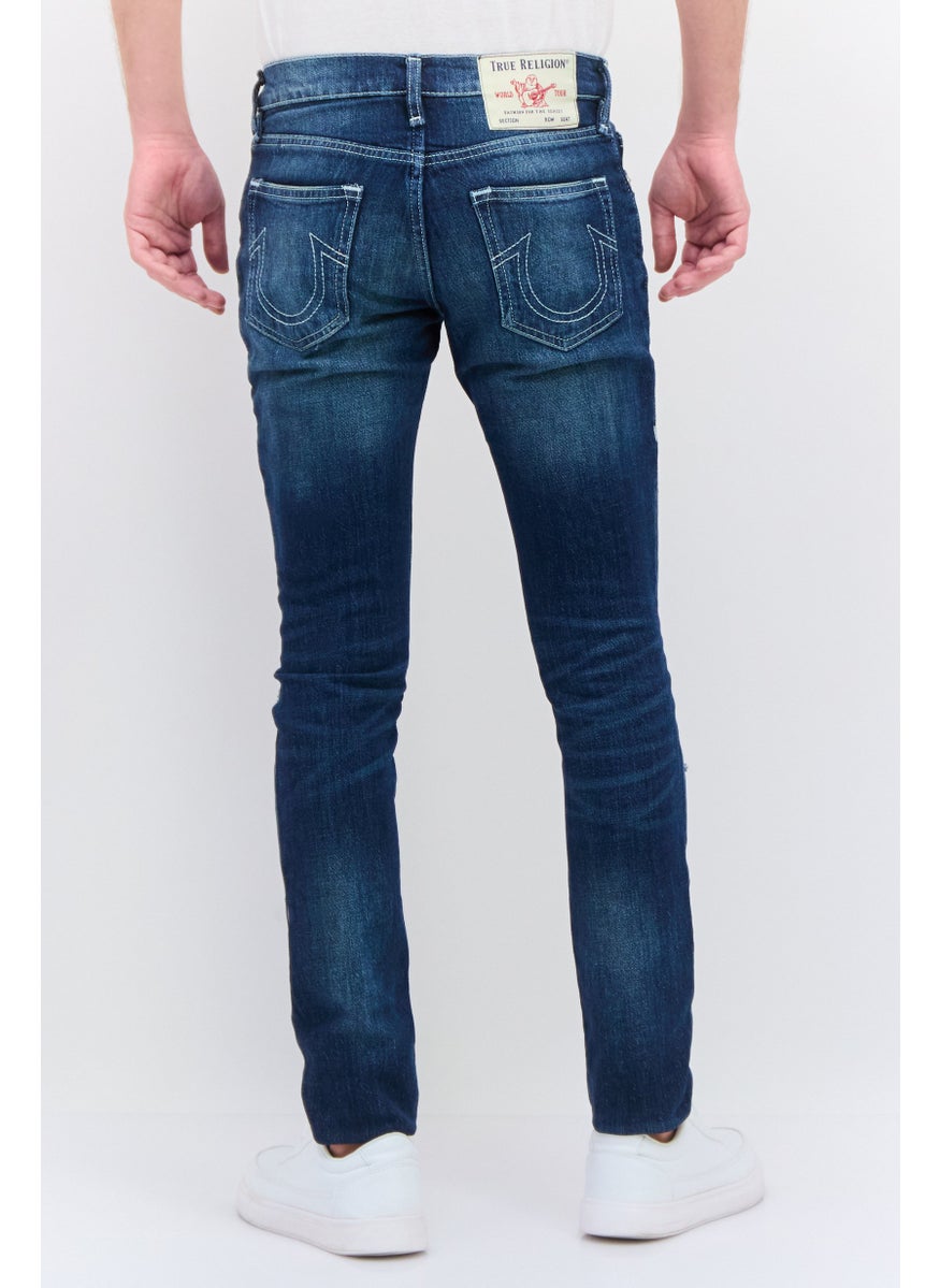 TRUE RELIGION Men Skinny Fit Ripped Denim Jeans, Blue  - Image 4