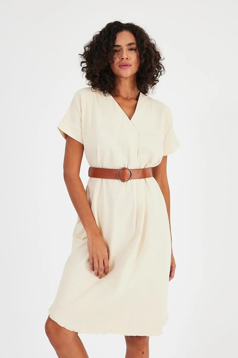 Alexander Gardi Alexandergardı V-neck Belted DRESS (A23-10141)