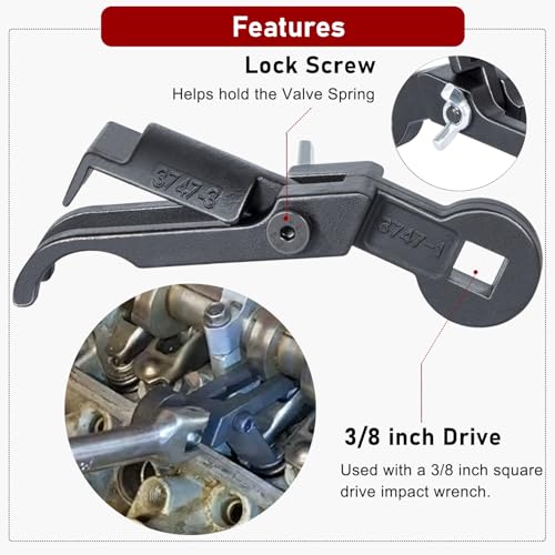 Camoo Rocker Arm Remover/Installer & Valve Spring Compressor Tool for 1999-2013 Jeep, Dodge, for Chrysler with 3.7L & 4.7L Engines, 3/8 Inch Drive Replace for 3747-1 10102 8426 8387 8516A - Image 5