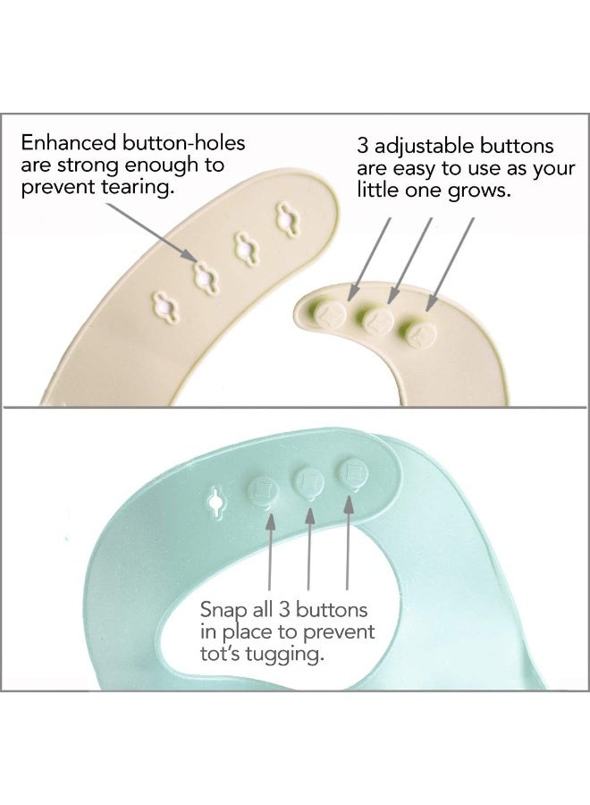 YMCF Products YMCF Products 2-Pack Waterproof Silicone Baby Bib Light Weight Comfortable Easy Wipe Clean - Image 3