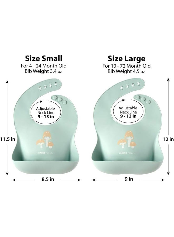YMCF Products YMCF Products 2-Pack Waterproof Silicone Baby Bib Light Weight Comfortable Easy Wipe Clean - Image 2