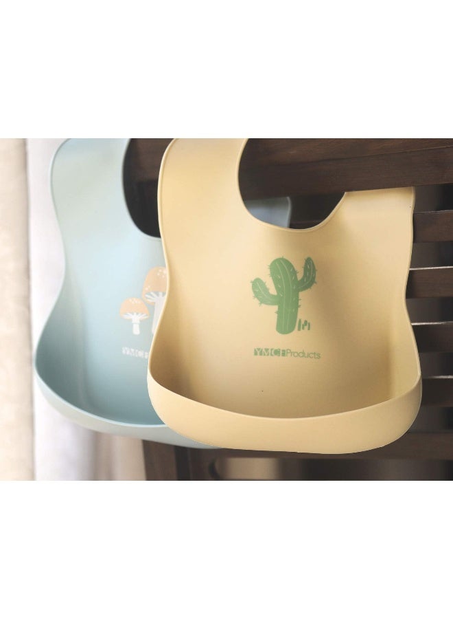 YMCF Products YMCF Products 2-Pack Waterproof Silicone Baby Bib Light Weight Comfortable Easy Wipe Clean - Image 5