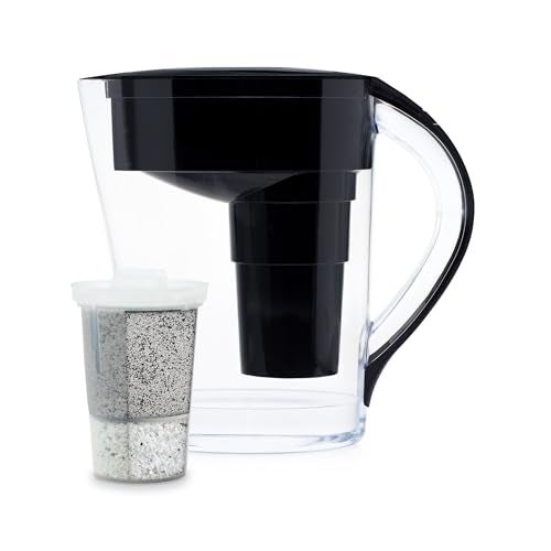 Santevia MINA Alkaline Pitcher 9Cup at Water Filter System That Adds Minerals and Makes Alkaline Water Fluoride Chlorine and Lead Water Filter American Filtration Media