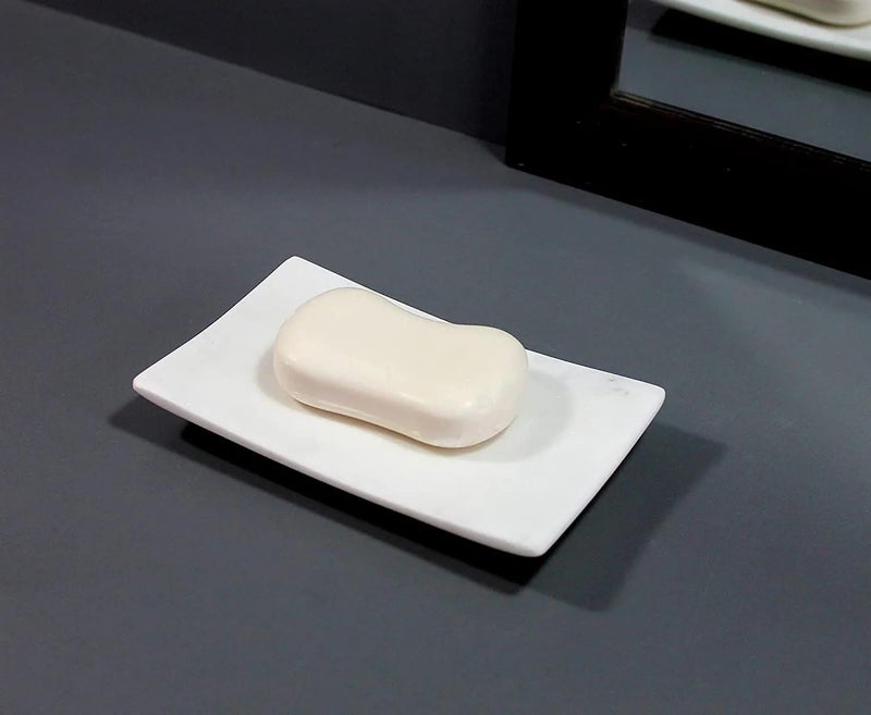 MBSC Natural Marble Stoneware Soap Dish Bathing Accessories Holder for Bathroom, Kitchen, Bathtub, Wash basins - Image 2