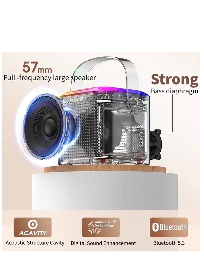 Y1 بلوتوث الصوت اللاسلكي الكاراوكي مكبر الصوت الصغير المحمول بلوتوث ميكروفون الكاراوكي مكبر الصوت مجموعة المنزل KTV RGB Ligh - Image 3