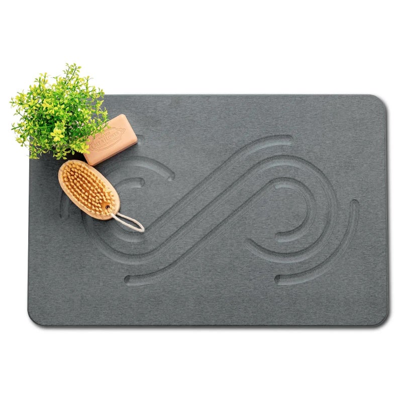 Bluejw Eco-Friendly Large Diatomaceous Earth Bath Mat - Super Absorbent, Quick Drying, Non-Slip Diatomite Stone Bath Mats for Bathroom - Image 1