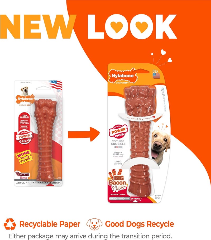 Nylabone Dura Chew Textured Dog Chew Toy for Large Breeds - X-Large, Bacon Flavor - Image 3