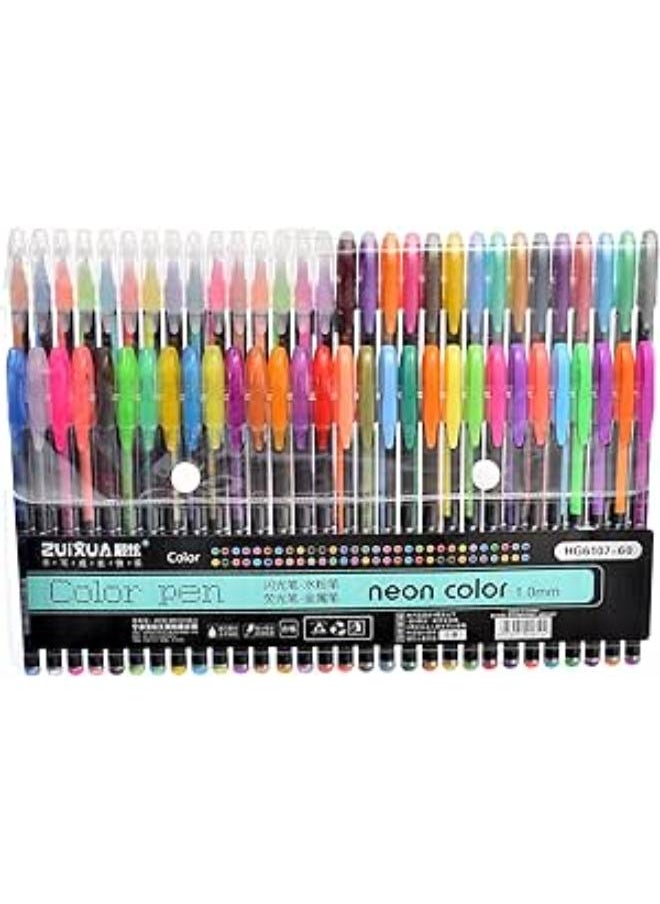 Zuixua - Zuixua HG6107-60 High Quality Neon Color Pen 1mm Pack Of 60 Pen -Multicolor - Image 1