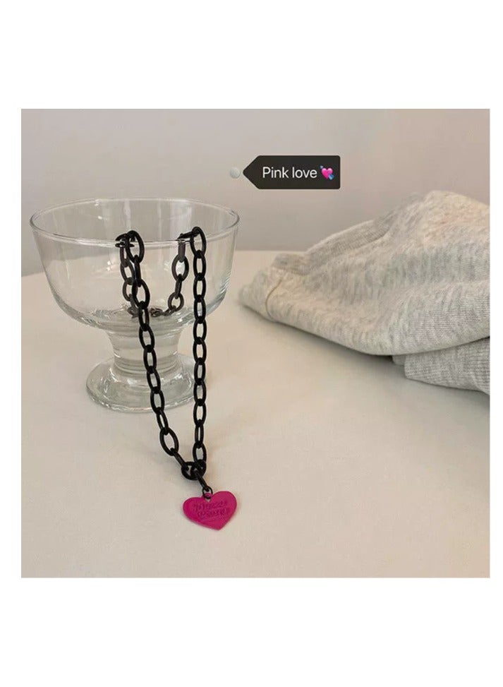 Goolsky Trendy Heart Pendant Necklace for Women – Street Style Y2K Choker Chain, Statement Hip-Hop Jewelry, Short Sweater Chain  - Image 4