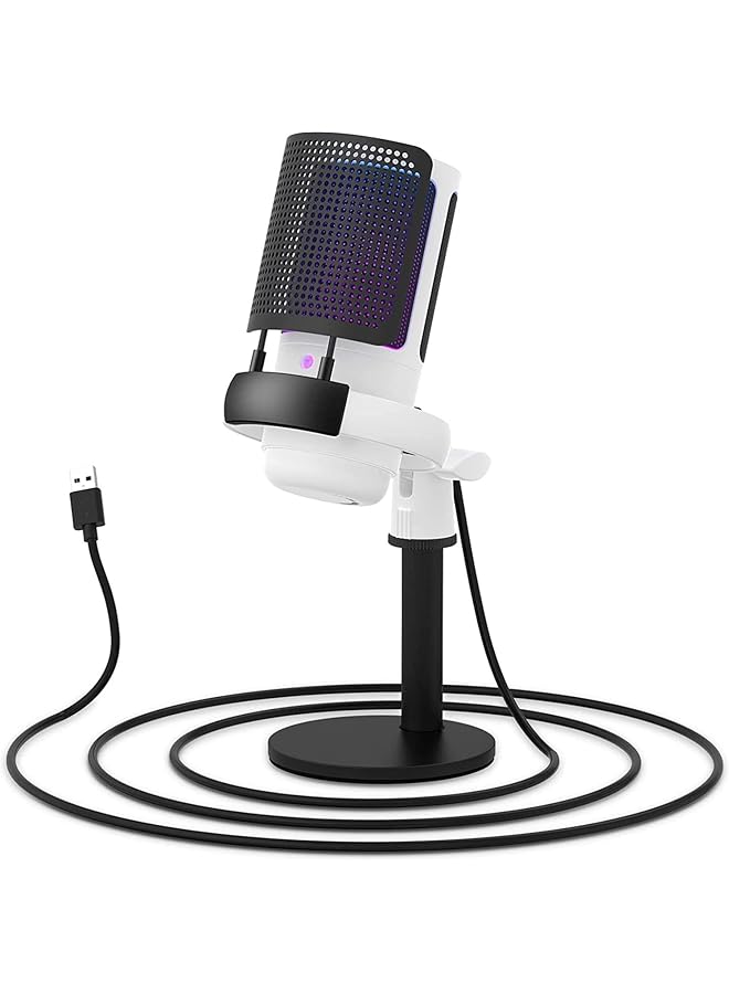 DMG TECH Gaming Microphone Condenser Microphone Suitable For Mac/Ps4/Ps5 Usb Microphone For Pc With Rgb Touch Mute Plug And Play Gain Knob & Monitoring Mic For Singing Recording Streaming Podcasts - Image 1