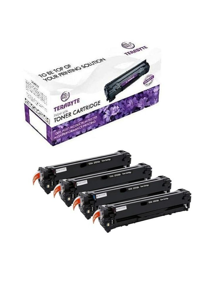 Terabyte 4-Pack Compatible 131A / 731 Toner Cartridge CF210A CF211A CF212A CF213A for LaserJet Pro 200 color M251nw M251n M276n M276nw Printers - Image 1