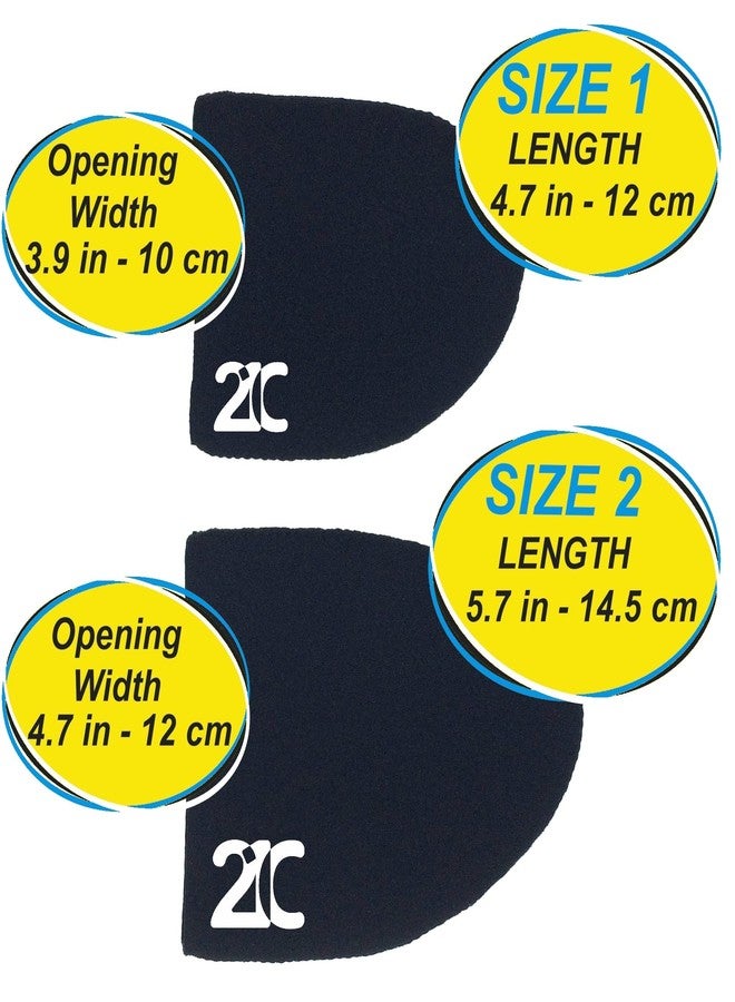 21C 1.5mm Neoprene Toe Warmers (Wear Inside Shoes) - 2 Pairs - 4 Foot Warmer Booties for Cycling, Hiking, Camping, Skiing, Outdoor Sports - Thermal Toe Socks - Size 1, Black, 1 - Image 3
