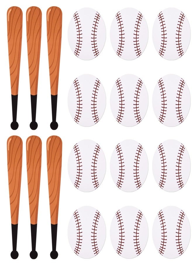 FOBSME 80 Pcs Baseball and Baseball Bat Cutouts Paper Baseball Die-Cuts Baseballs Theme Bulletin Board Cutouts with Glue Points for Sport Theme Birthday Party Classroom Wall Cabinets Decorations - Image 1