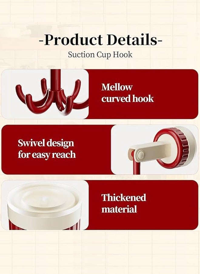 منظمات المطبخ والتخزين، ملحقات المطبخ، خطاف دوار قابل للطي 360 درجة، خطاف خزانة متعدد الأغراض، خطاف حامل أدوات ال 180 درجة عمودي، خطاف ذاتي اللصق، رف أواني مع 6 خطافات للحمام المطبخ - Image 4