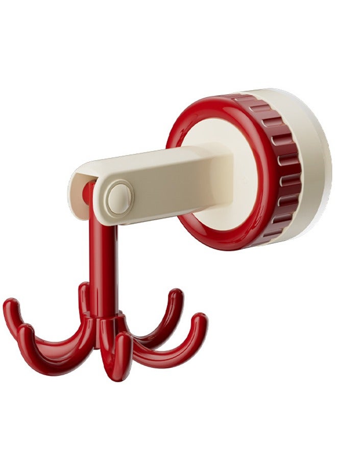 منظمات المطبخ والتخزين، ملحقات المطبخ، خطاف دوار قابل للطي 360 درجة، خطاف خزانة متعدد الأغراض، خطاف حامل أدوات ال 180 درجة عمودي، خطاف ذاتي اللصق، رف أواني مع 6 خطافات للحمام المطبخ - Image 1