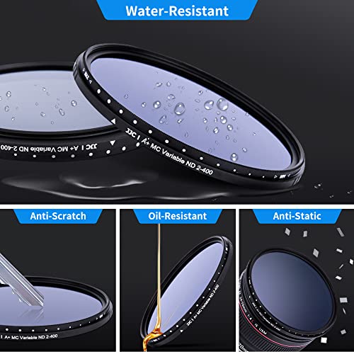 JJC 55mm Variable Neutral Density Filter ND2 to ND400, Slim Fader ND Filter for Sony A6600 A6500 A6400 A6000 with E 18-135mm f/3.5-5.6, Sigma 56mm f/1.4 DC DN Lens& More with 55mm Thread - Image 5