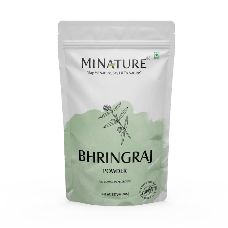 Bhringraj Powder Eclipta Prostrata by mi nature 227g 8 oz05 lb 100 Natural and Pure Hair Growth Hair Pack Improves Hair quality Resealable zip lock pouch