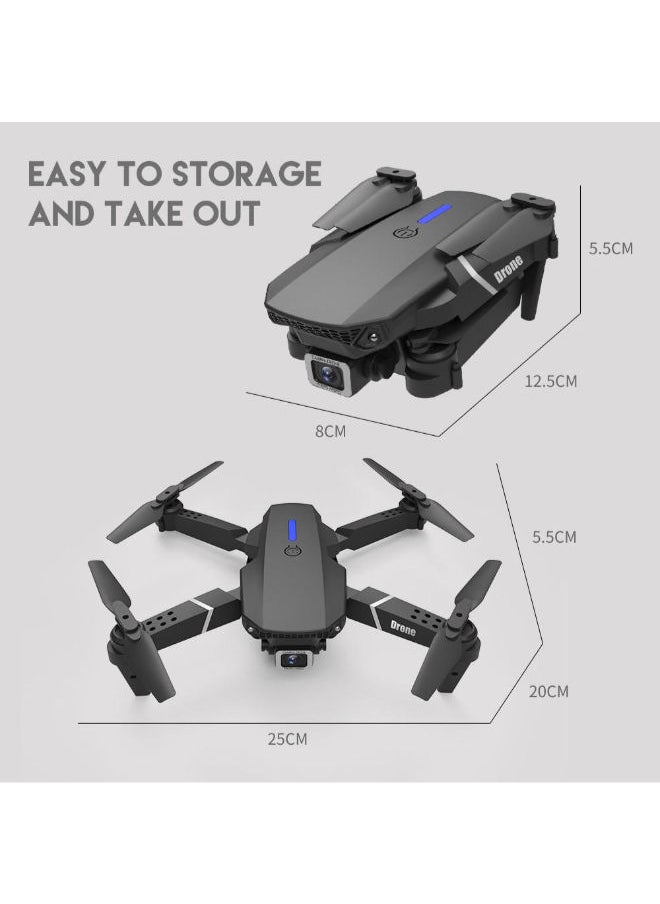 E88 Drone With Camera For Adults, Drone For Children, Drone For Beginners With Altitude Hold, WiFi FPV Quadcopter With 4K Wide Angle Camera Live Video Mobile APP Control