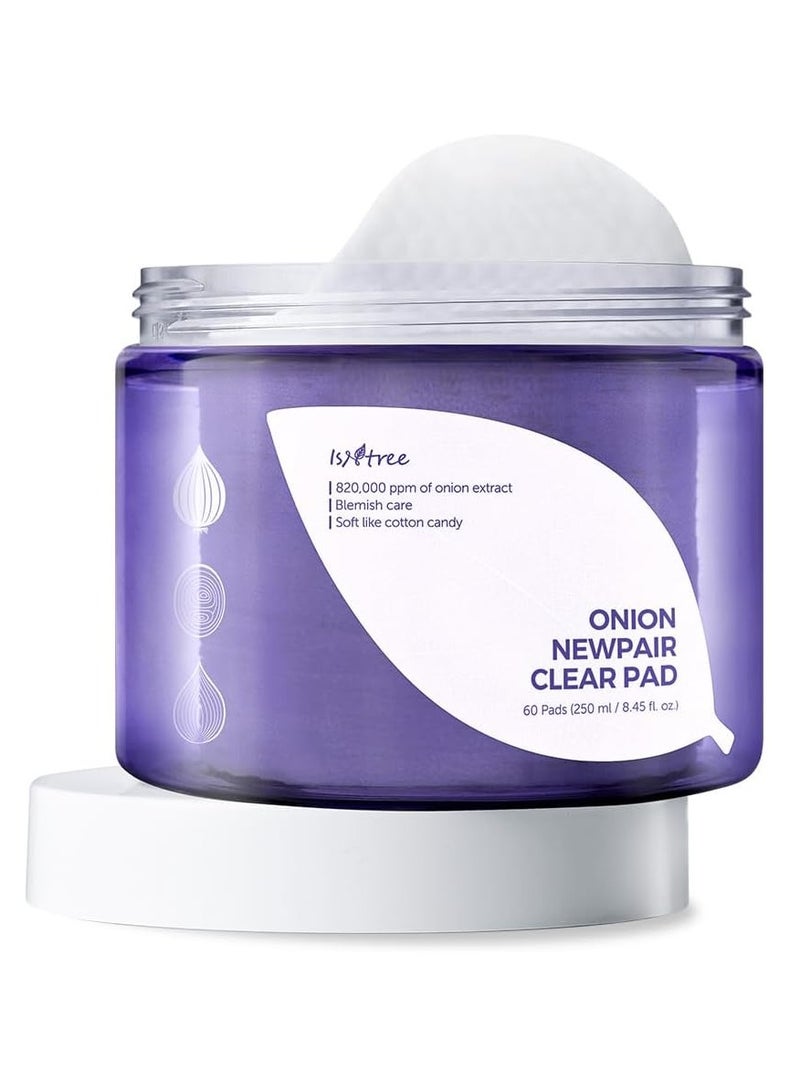 ايسنتري ISNTREE Onion Newpair وسادة شفافة 250 مل 8.45 أونصة سائلة للعناية بالعيوب، وسادة ذات ملمس ناعم - Image 1