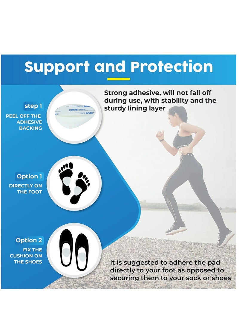 24-Pack Metatarsal Pads with Strong 3M Adhesive, Premium Wool Felt Foot Pads for Forefoot Pain Relief, Soft, Comfortable, Non-Slip Surface for Men and Women’s Shoes.