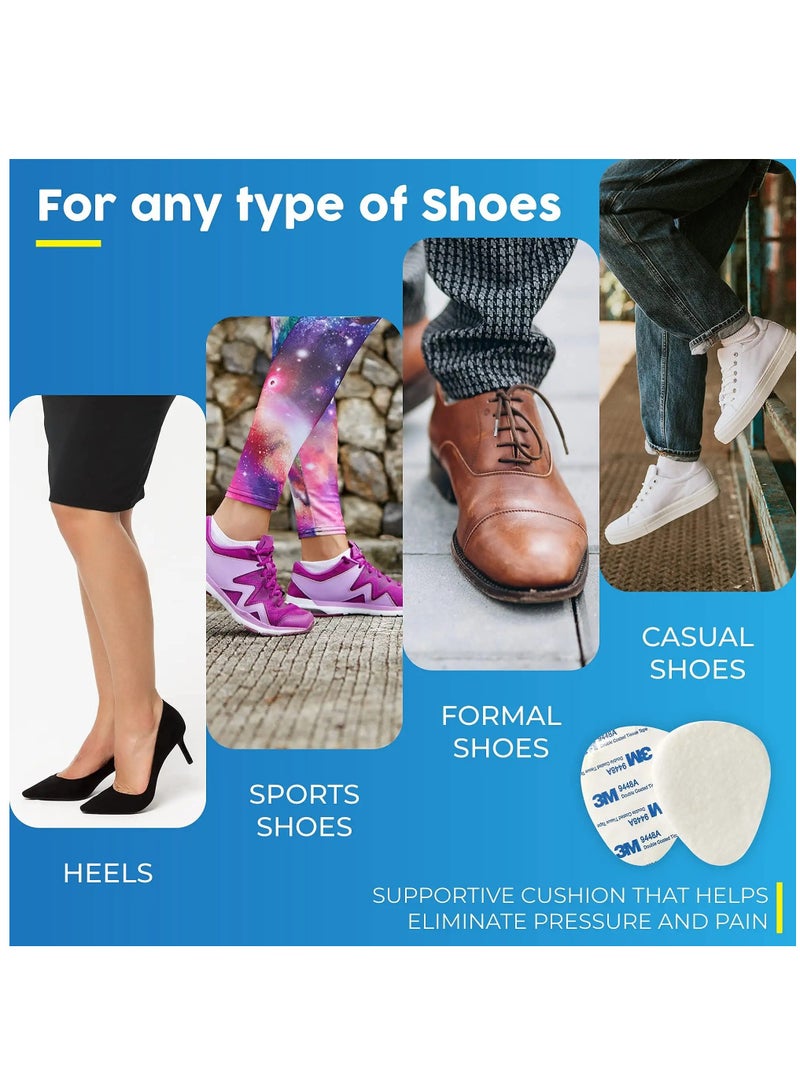 24-Pack Metatarsal Pads with Strong 3M Adhesive, Premium Wool Felt Foot Pads for Forefoot Pain Relief, Soft, Comfortable, Non-Slip Surface for Men and Women’s Shoes.