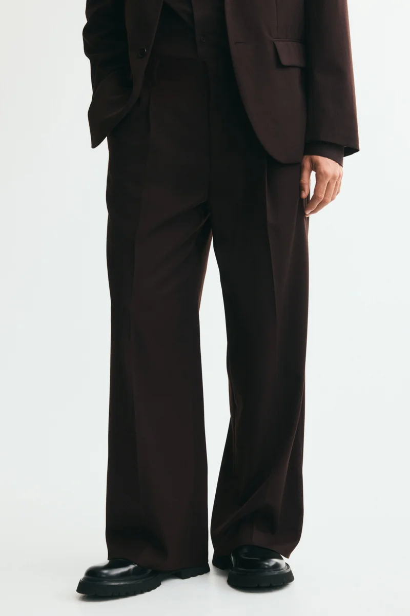 H&M  Loose Fit Wool-blend suit trousers for Men | Best Price UAE