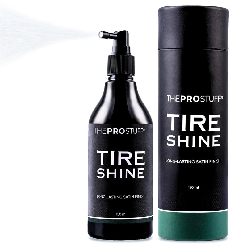 The Pro Stuff Tyre Shine - Satin Tyre Dressing for Deep Black Finish | No Sling, Quick Drying, Solvent-Free | Car Tyre Shine for Enthusiasts | 150 ml - Image 1