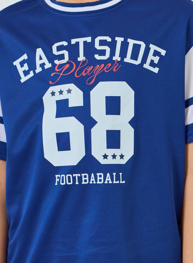 ستايلي مجموعة من شورت وتيشيرت بطبعة كرة قدم للأولاد - Image 4