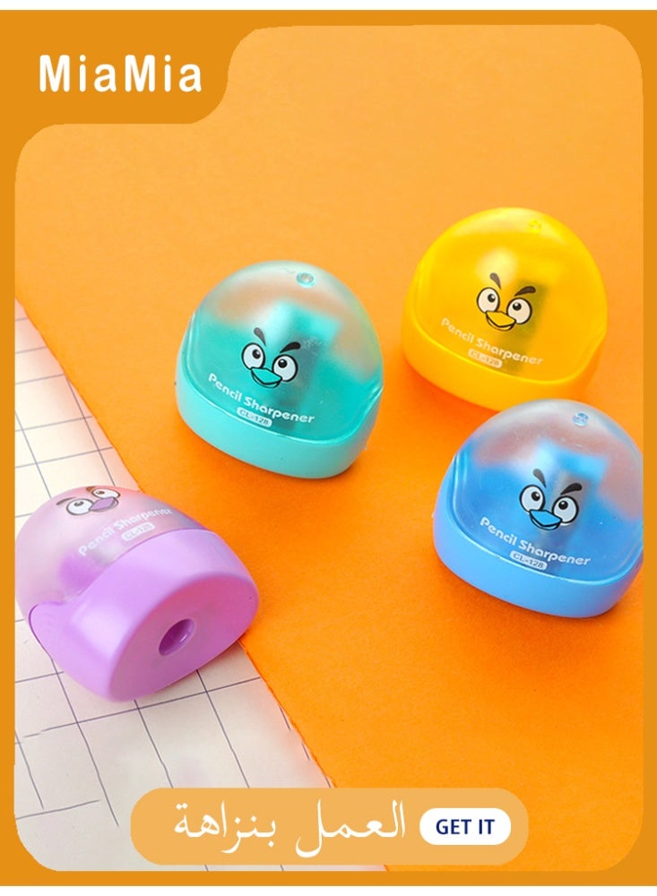Miamia 4pcs Cartoon Pencil Sharpener, Portable Eyeliner Sharpener, Multi-color  - Image 1