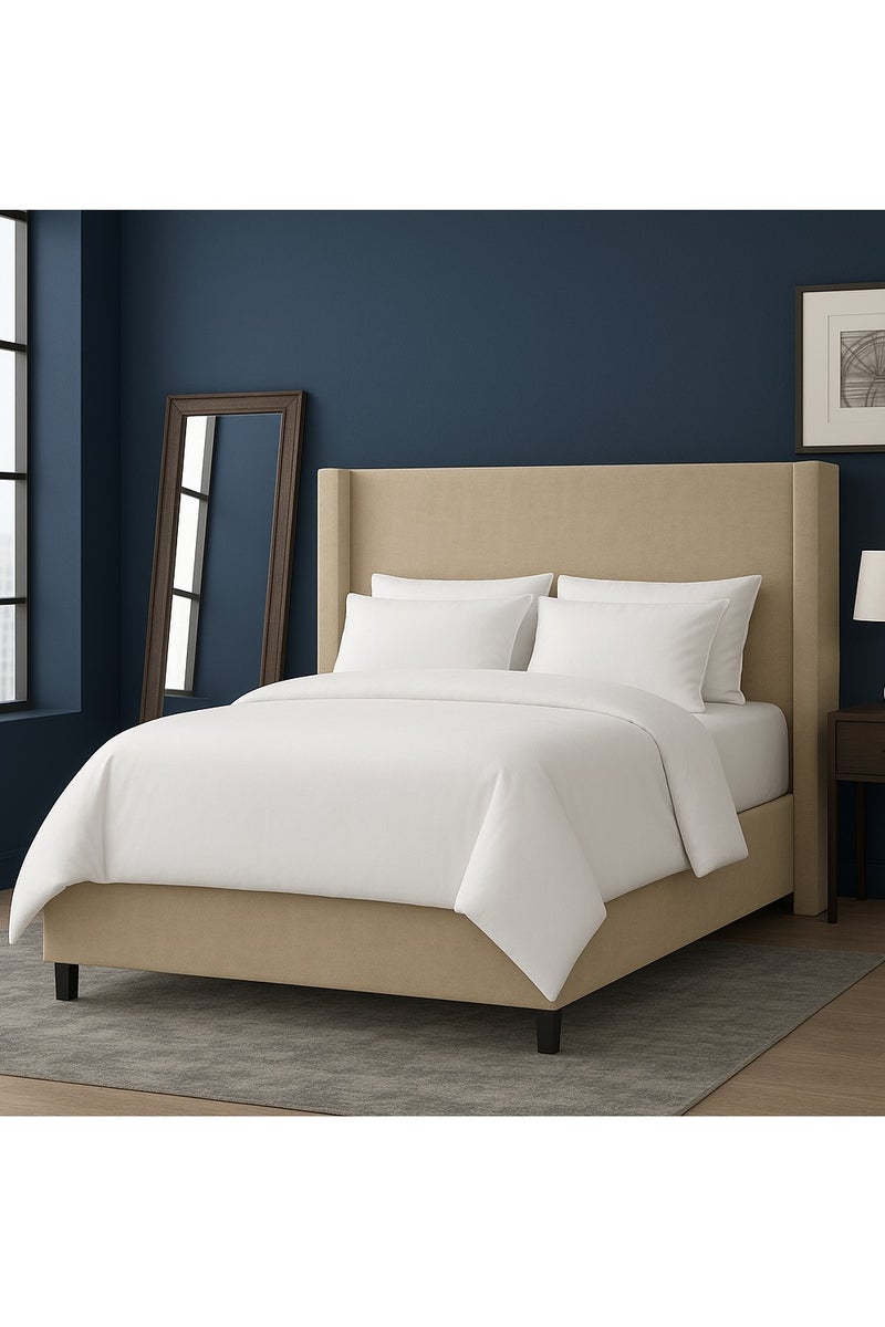 Syla Wingback King Bed with Free Mattress(180x200)