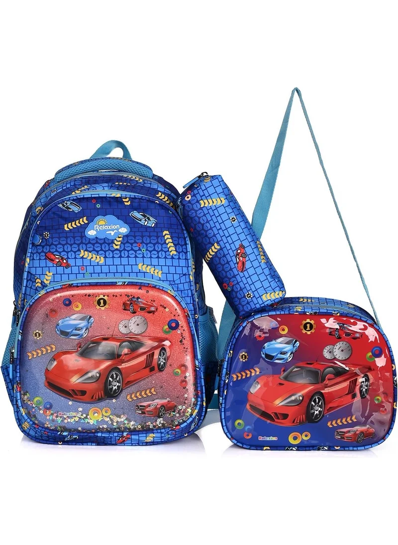 ريلاكسن Wander Embossed Car School Backpack Set of 3