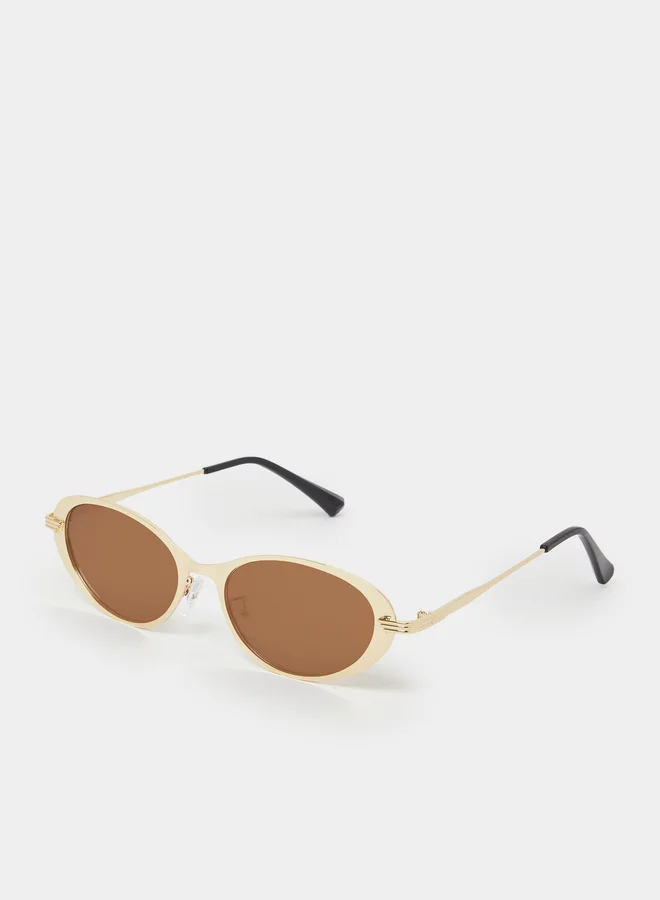 ستايلي Brown Oval Sunglasses