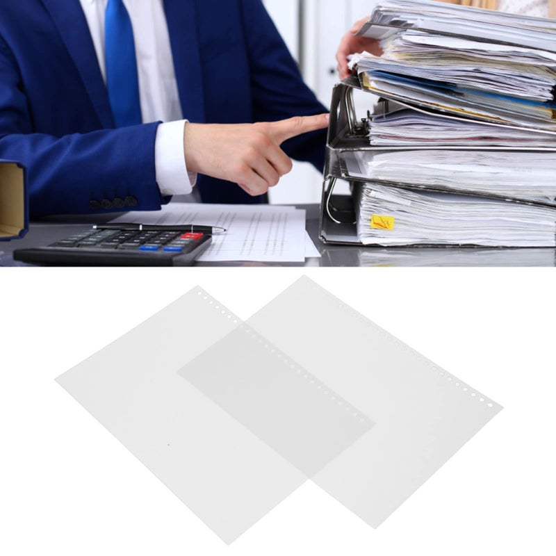 White B5 26 Hole Loose Leaf Paper Cover 50pcs PP Plastic Sheet Protector For Documents - Image 5