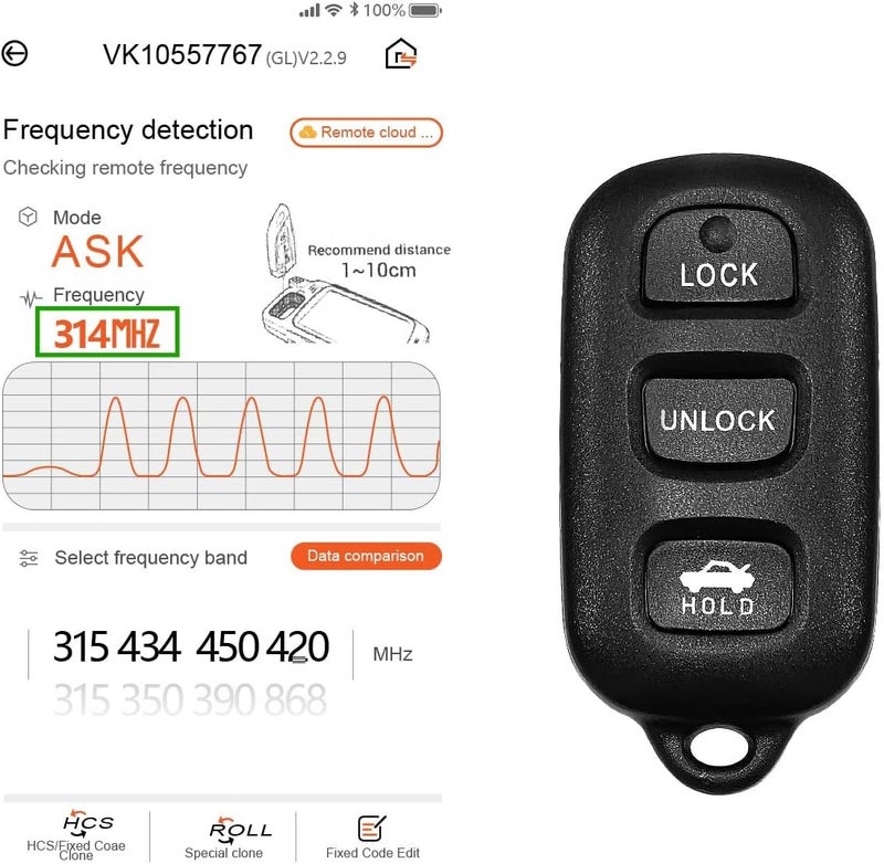 Keylessbest مفتاح سيارة عن بعد بدون مفتاح واقعي، نظام تحكم بدخول بدون مفتاح GQ43VT14T، تردد 314 ميغاهرتز، 4 أزرار، لاستبدال مفاتيح سيارات تويوتا كامري، سولارا، فايب، ماتريكس، سيينا، كورولا من طراز 1998 إلى 2008. - Image 4