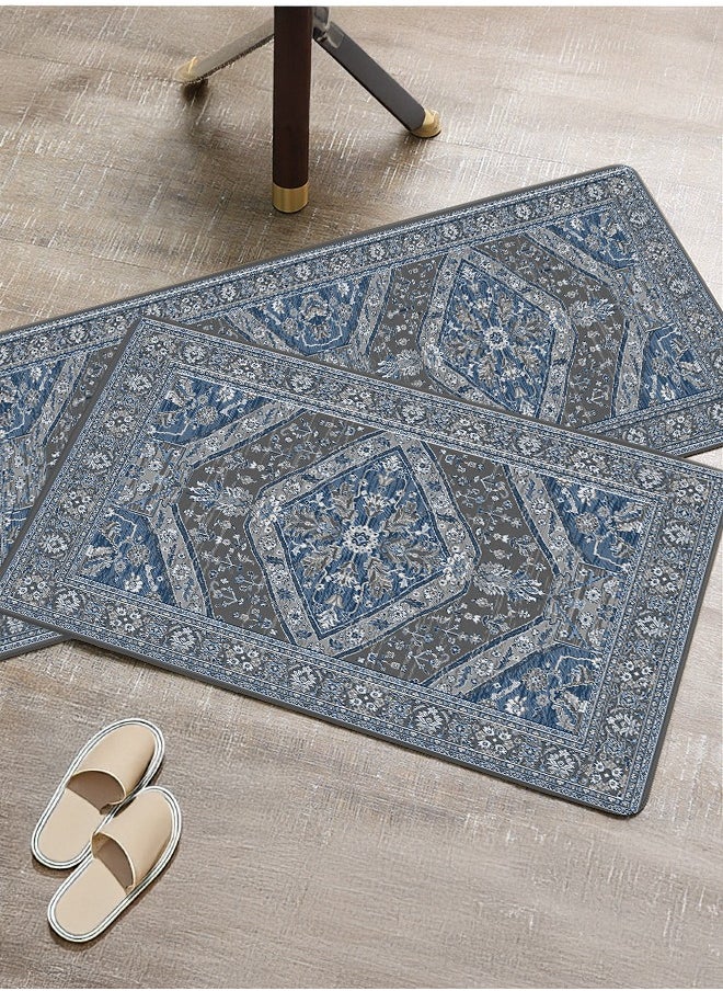 Generic 2 PCS Kitchen Floor Mats Rugs Set, Cushion Floor Carpet, Waterproof, Oil Resistant and Anti-Fatigue PU Standing Mat for Kitchen, Floor, Office, Sink, Laundry 45*75CM+45*120CM  - Image 2