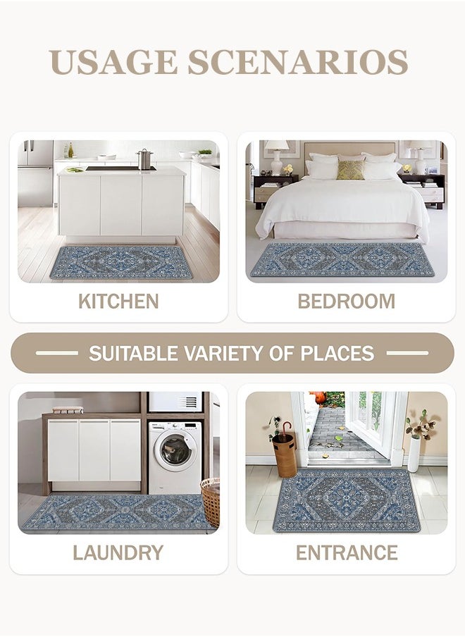 Generic 2 PCS Kitchen Floor Mats Rugs Set, Cushion Floor Carpet, Waterproof, Oil Resistant and Anti-Fatigue PU Standing Mat for Kitchen, Floor, Office, Sink, Laundry 45*75CM+45*120CM  - Image 4