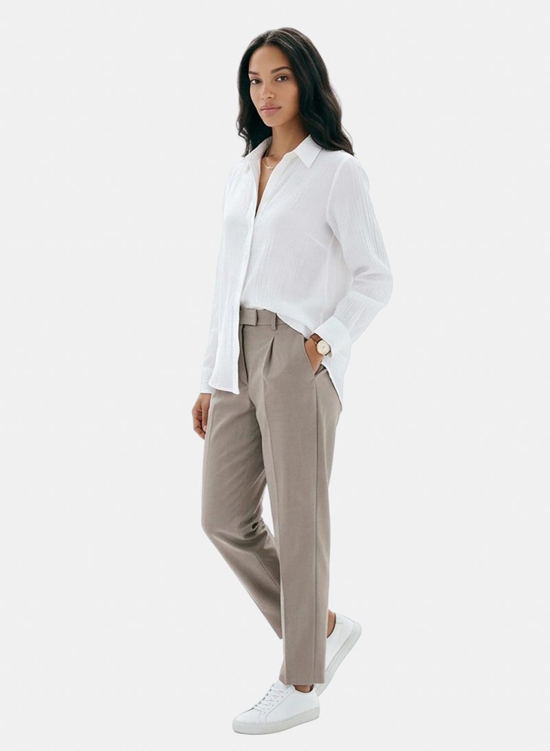 Ravin The Estate Collection | Raw Weave Textured Women Shirt In Optic White - Image 4