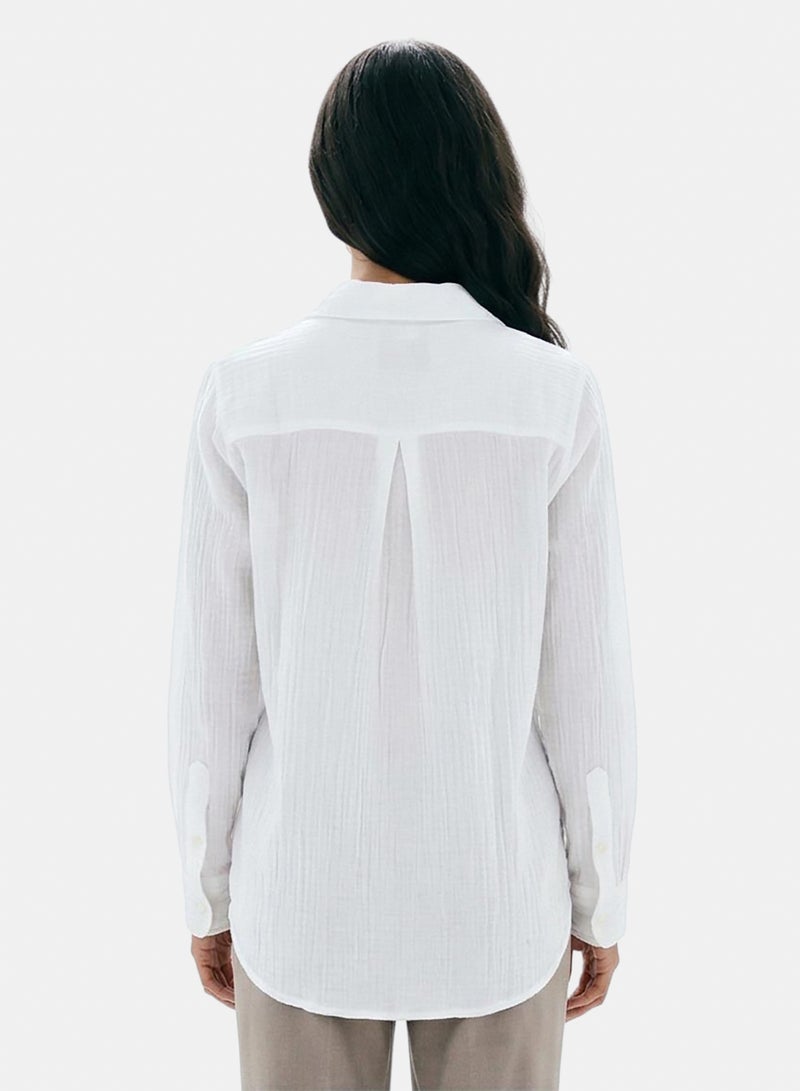 Ravin The Estate Collection | Raw Weave Textured Women Shirt In Optic White - Image 2
