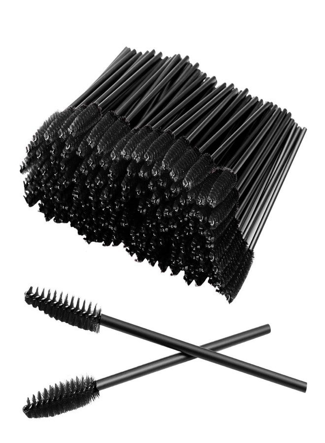 Globelle Mascara Eyelash Wands Brush for Eyelash Extension Eyebrow and Makeup Colour/Makeup Brush Eyebrow Eyelash Wand for Extension Makeup Brush Tool, Black- Pack of 50pcs - Image 1