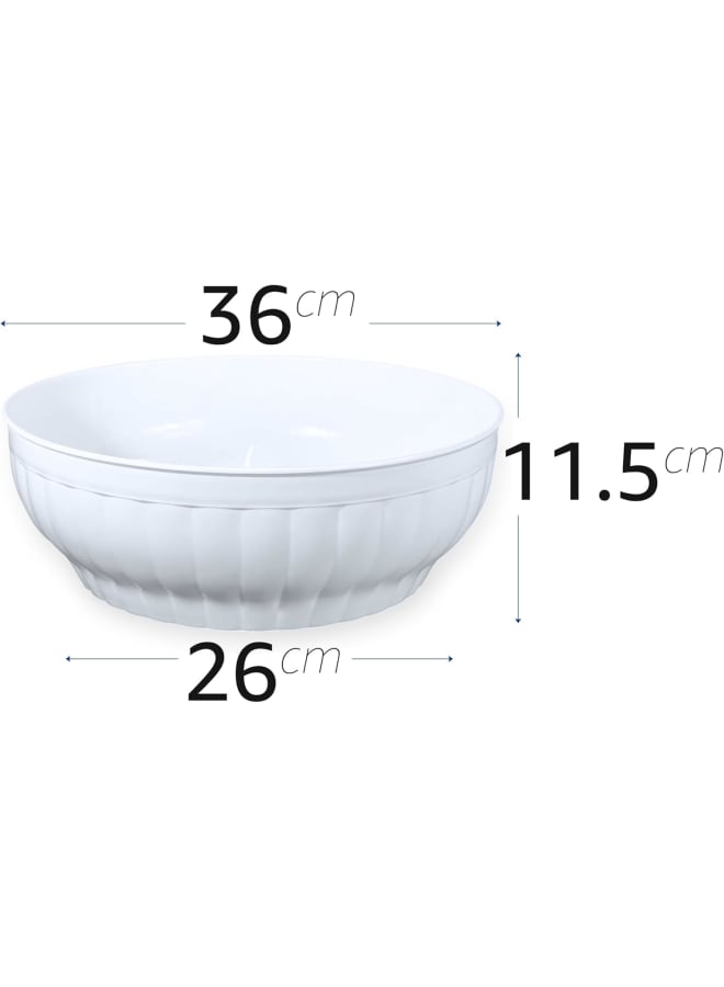Stefanplast Stefan Plast Ribbed Salad-Bowl Cm. 34 White - Image 4