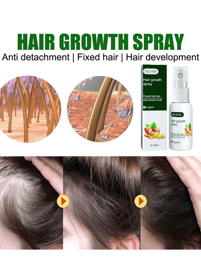 EELHOE - Ginger Hair growth spray, Rapid Growth Hair Treatment 7 Day Hair Growth Serum Essence Oil Regrow, Ginger Essential Oil Stop Hair Loss Hair, Thinning Treatment Hair Growth Oil for Women & Men 20ML - Image 1